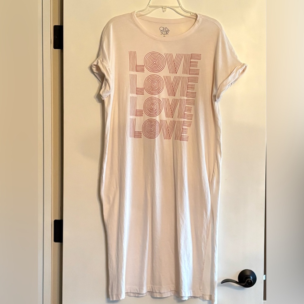 Chaser from Anthropologie, graphic LOVE tee shirt tunic/ dress